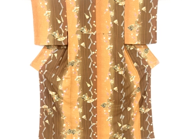 未使用品　扇に枝梅模様小紋着物